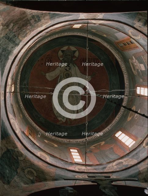 Jehovah. Dome painting in the Archangel Michael Cathedral of the Moscow Kremlin, 1652-1666. Artist: Ancient Russian frescos  