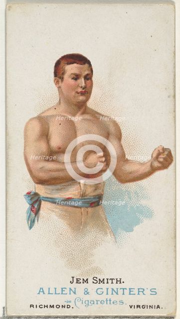 Jem Smith, Pugilist, from World's Champions, Series 1 (N28) for Allen & Ginter Cigarettes,..., 1887. Creator: Allen & Ginter.