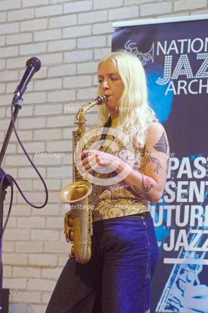 Jemima Whyte, International Women’s Day, NJA Fundraiser, Baptist Church, Loughton, Essex, 2025. Creator: Brian O'Connor.