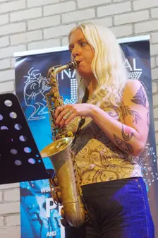 Jemima Whyte, International Women’s Day, NJA Fundraiser, Baptist Church, Loughton, Essex, 2025. Creator: Brian O'Connor