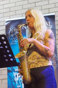 Jemima Whyte, International Women’s Day, NJA Fundraiser, Baptist Church, Loughton, Essex, 2025. Creator: Brian O'Connor