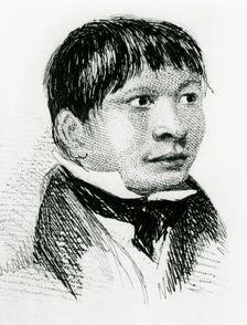 Jemmy Button, the Fuegian adopted by the Fitzroy expedition, as he appeared in 1833 (1839). Creator: Unknown
