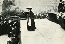 Jennie Baines speaking in Trafalgar Square, 1908, (1947). Creator: Unknown