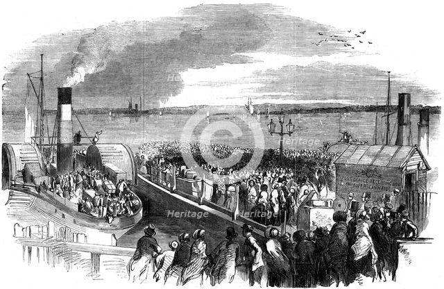 Jenny Lind, the 'Swedish Nightingale', on the US mail boat 'Atlantic', Liverpool, August 1850. Artist: Unknown