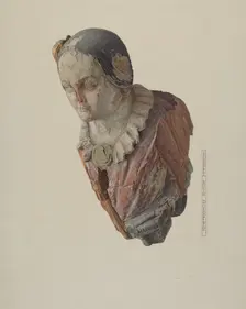 Jenny Lind Figurehead, c. 1938. Creator: Isabella Ruth Doerfler