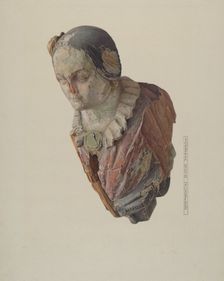 Jenny Lind Figurehead, c. 1938. Creator: Isabella Ruth Doerfler