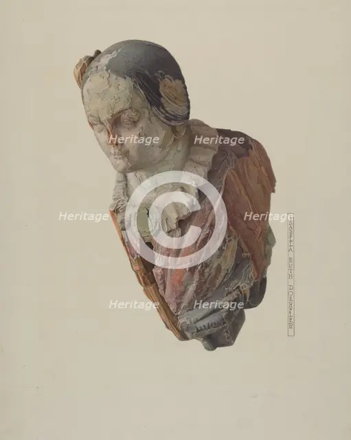 Jenny Lind Figurehead, c. 1938. Creator: Isabella Ruth Doerfler.