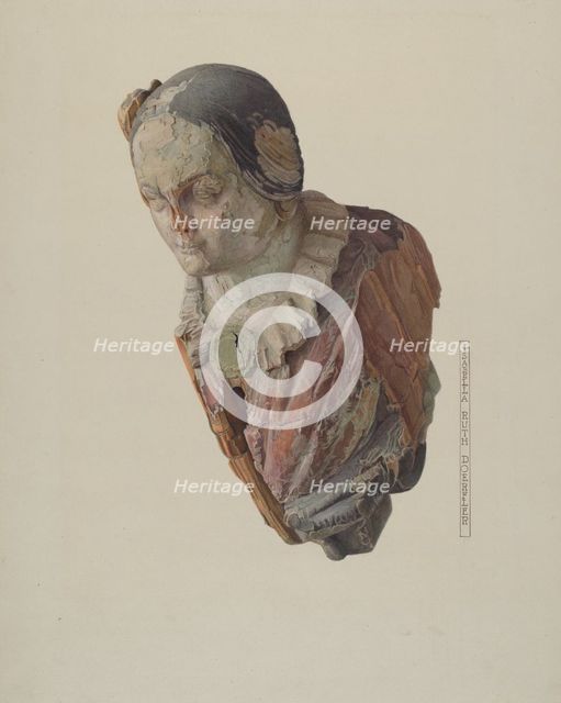 Jenny Lind Figurehead, c. 1938. Creator: Isabella Ruth Doerfler.