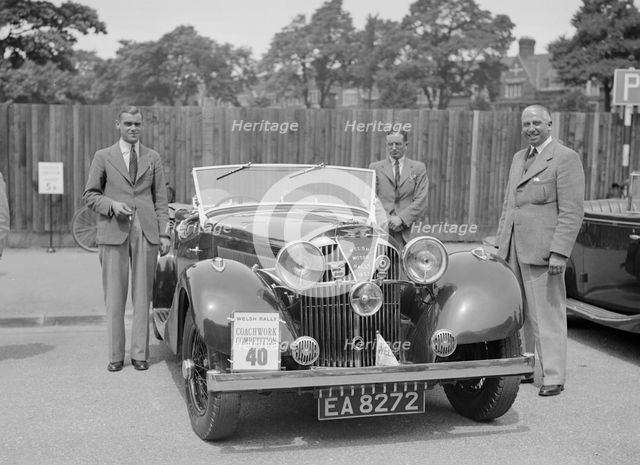 Jensen open 4-seater of Ken Crawford at the South Wales Auto Club Welsh Rally, 1937 Artist: Bill Brunell.