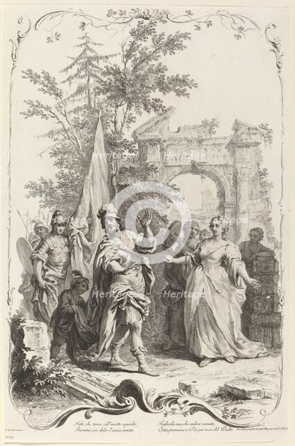 Jephthah and His Daughter, c. 1745. Creator: Joseph Wagner.