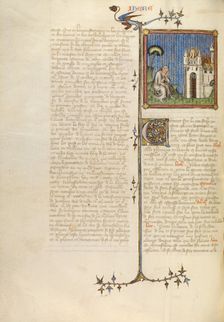 Jeremiah before Jerusalem in Flames, about 1360-1370. Creator: Master of Jean de Mandeville