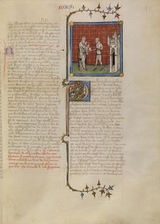 Jeremiah Sending a Message to the Jews Held Captive in Babylon, about 1360-1370. Creator: Master of Jean de Mandeville