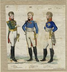Jérôme Bonaparte, King of Westphalia, Prince Louis Ferdinand of Prussia and Ludwig I of Bavaria, ca Artist: Anonymous