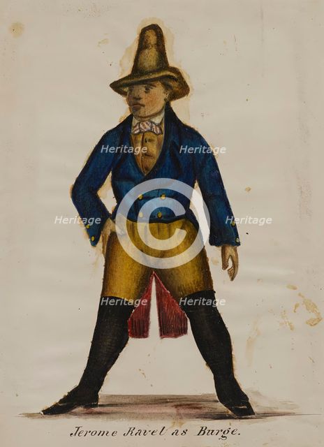 Jerome Ravel as Burge, 1855-1859. Creator: Alfred Jacob Miller.