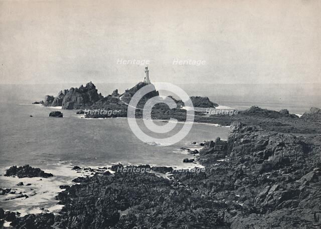 Jersey - La Corbiere Rock and Lighthouse', 1895. Artist: Unknown.