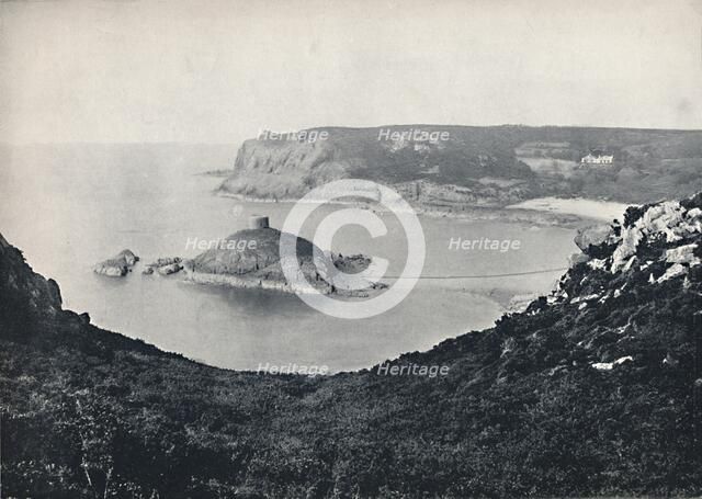 'Jersey - Portelet Bay and Janvrin Island', 1895. Artist: Unknown.