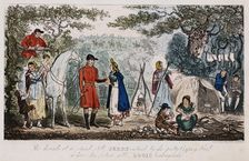 Jerry having his hand read by a gypsy, c1828. Artist: Isaac Robert Cruikshank