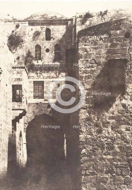 Jérusalem, Maison du mauvais riche, 1854. Creator: Auguste Salzmann.