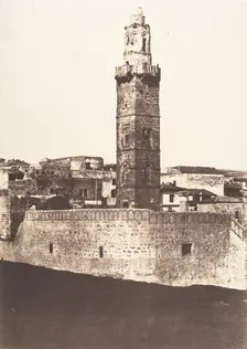 Jérusalem, Minaret de l'ancienne mosquée d'Abd-es-Samed, 1854. Creator: Auguste Salzmann