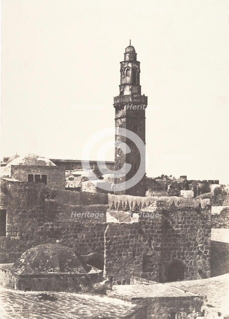 Jérusalem, Minaret de la Rue du Patriarche, 1854. Creator: Auguste Salzmann.