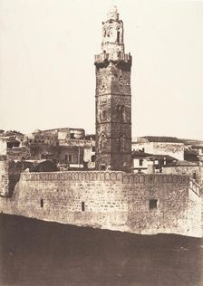Jérusalem, Minaret de l'ancienne mosquée d'Abd-es-Samed, 1854. Creator: Auguste Salzmann