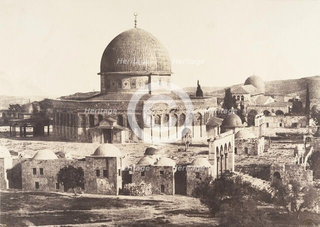 Jérusalem, Mosquée d'Omar, côté Nord, Intérieur de l'enceinte, 1854. Creator: Auguste Salzmann.