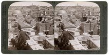 Jerusalem and the Mount of Olives, looking east from the Latin Hospice, Palestine, 1900s.Artist: Underwood & Underwood
