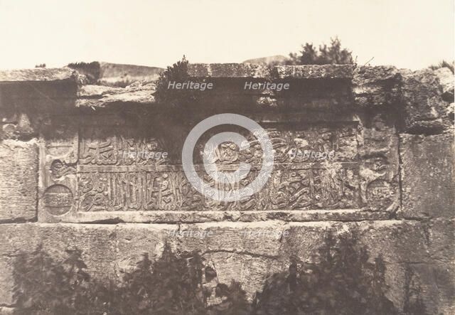 Jérusalem, Aqueduc de Ponce-Pilate, Inscription, 1854. Creator: Auguste Salzmann.