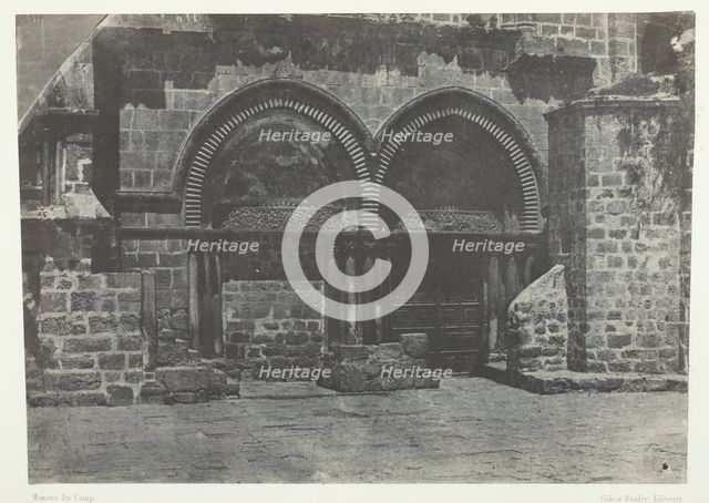 Jérusalem, Arcades Inférieures De L'Eglise Du Saint-Sépulcre; Palestine, 1849/51, printed 1852. Creator: Maxime du Camp.