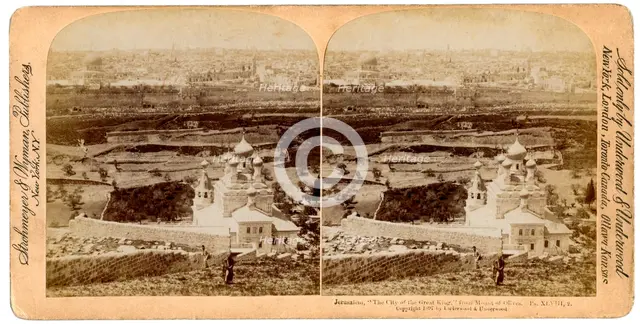 Jerusalem, as seen from the Mount of Olives, Palestine, 1897.Artist: Underwood & Underwood