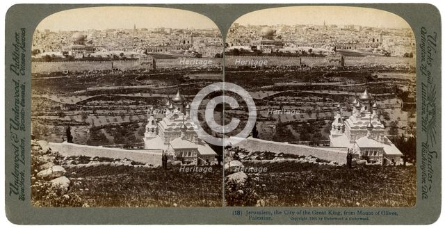 Jerusalem, as seen from the Mount of Olives, Palestine, 1901.Artist: Underwood & Underwood