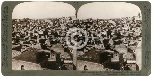 Jerusalem, as seen from the nothern wall, Palestine, 1897.Artist: Underwood & Underwood