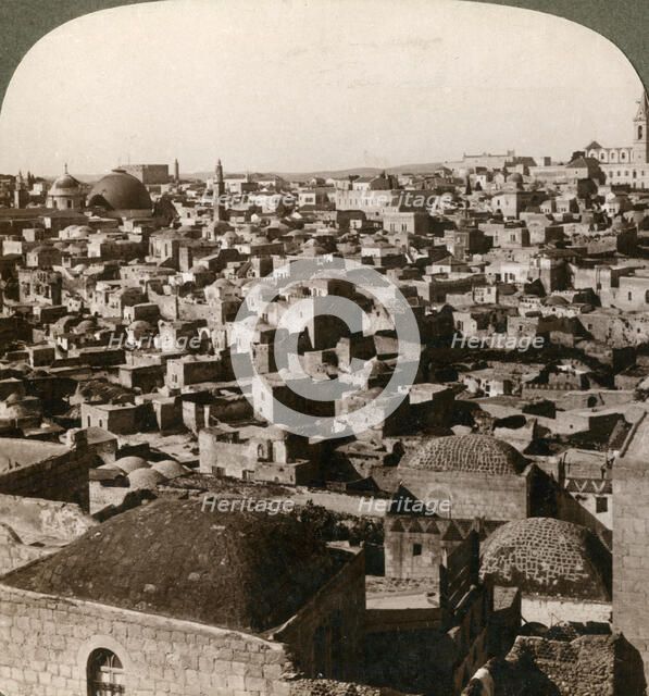 Jerusalem, as seen from the nothern wall, Palestine, 1897.Artist: Underwood & Underwood