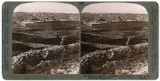 Jerusalem, as seen from the south-east, showing the site of the temple, Palestine, 1900s.Artist: Underwood & Underwood