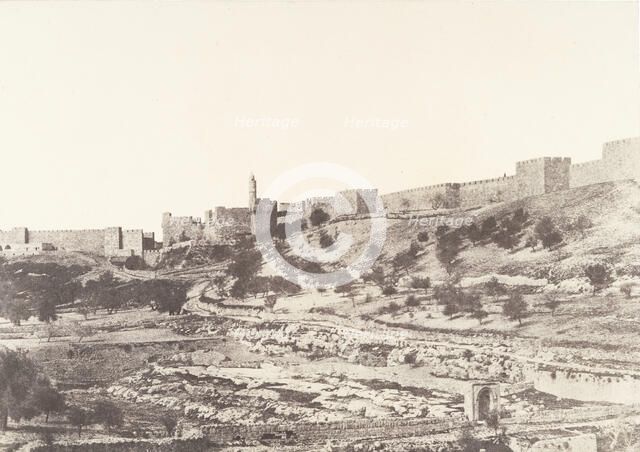 Jérusalem, Birket-es-Soutlan, 1854. Creator: Auguste Salzmann.