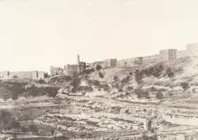 Jérusalem, Birket-es-Soutlan, 1854. Creator: Auguste Salzmann
