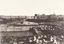 Jérusalem, Birket-Mamillah, 1854. Creator: Auguste Salzmann