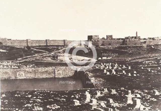 Jérusalem, Birket-Mamillah, 1854. Creator: Auguste Salzmann.