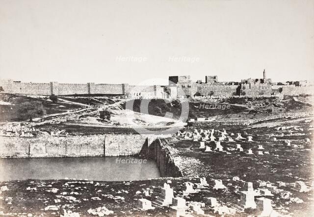 Jerusalem-Birket-Mamillah, Printed 1856 circa. Creator: Auguste Salzmann.