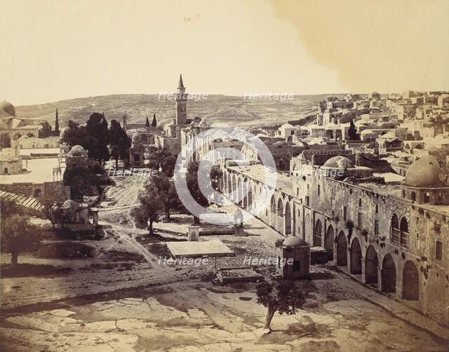 Jerusalem, Court of the Mosque of Omar, 1857. Creator: John Anthony.