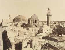 Jérusalem. état actuel du dôme, du St. Sépulcre et Minaret d'Omar, 1860 or later. Creator: Louis de Clercq