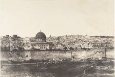 Jérusalem, Enceinte du Temple, Vue générale de la face Est, Pl. 2, 1854. Creator: Auguste Salzmann