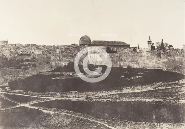 Jérusalem, Enceinte du Temple, Vue générale de la face Sud 1, 1854. Creator: Auguste Salzmann.