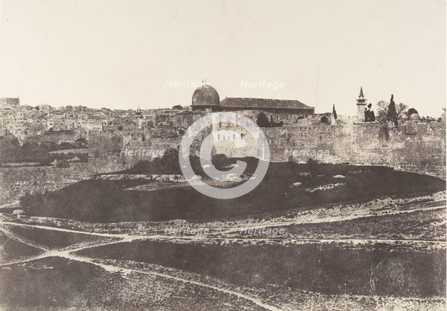 Jérusalem, Enceinte du Temple, Vue générale de la face Sud 1, 1854. Creator: Auguste Salzmann.