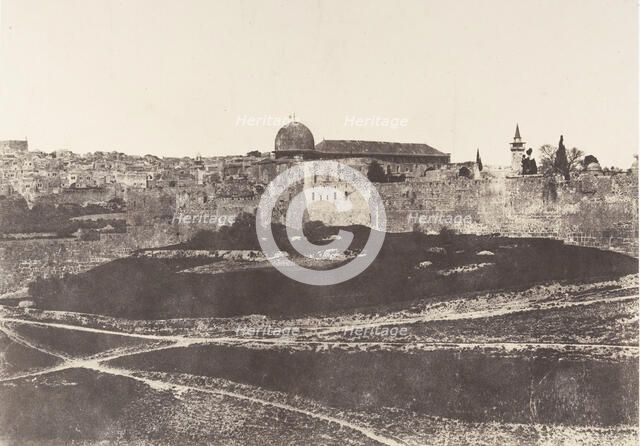 Jérusalem, Enceinte du Temple, Vue générale de la face Sud 1, 1854. Creator: Auguste Salzmann.