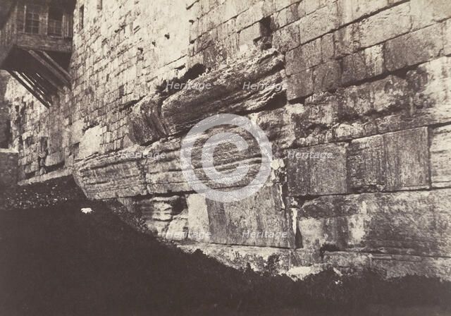 Jérusalem, Enceinte du Temple, Arche du Pont Salomonien qui reliait Moria à Sion, 1854. Creator: Auguste Salzmann.