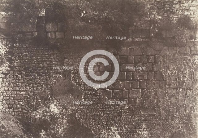 Jérusalem, Enceinte du Temple, Détails de l'appareil de la piscine probatique, 1854. Creator: Auguste Salzmann.