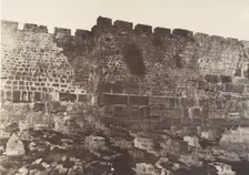 Jérusalem, Enceinte du Temple, Face Est de l'angle Nord-Est, 1854. Creator: Auguste Salzmann