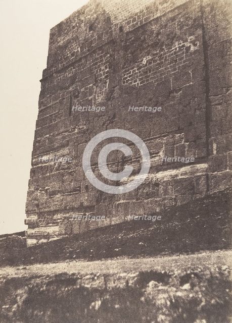 Jérusalem, Enceinte du Temple, Face Est de l'angle Sud-Est, 1854. Creator: Auguste Salzmann.