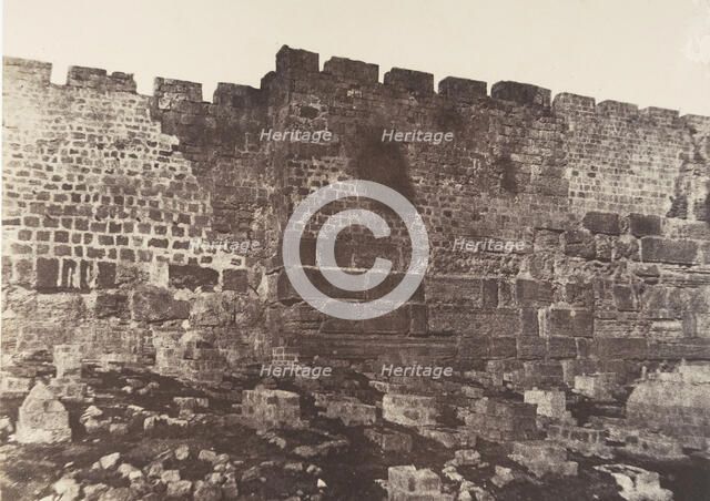 Jérusalem, Enceinte du Temple, Face Est de l'angle Nord-Est, 1854. Creator: Auguste Salzmann.